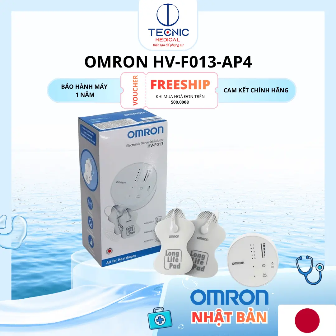 Máy Xung Điện Trị Liệu Giảm Đau Cơ & Khớp Công Nghệ TENS 5 Chế Độ Massage - Omron HV-F013-AP4